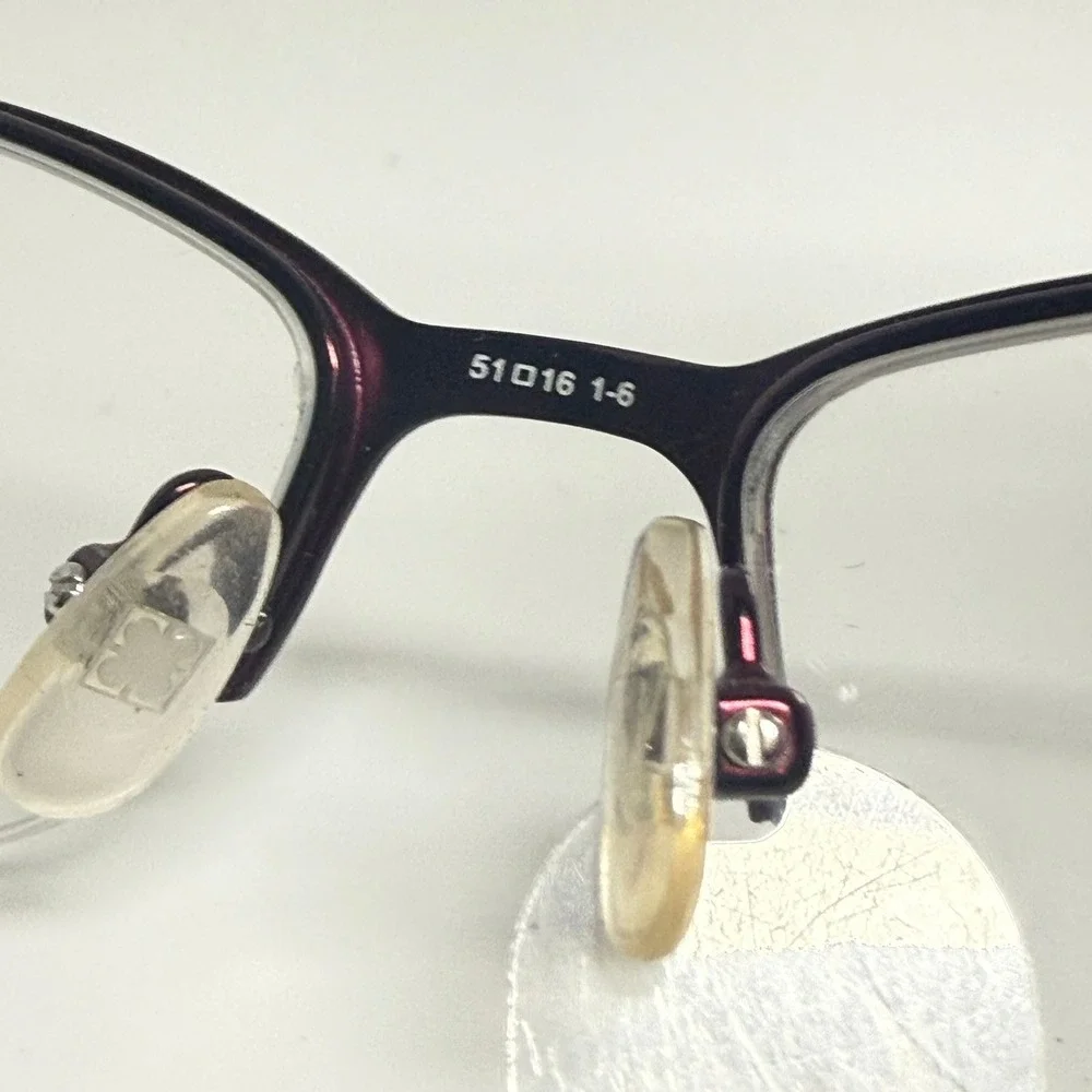 Liz Claiborne L377 0Y76 Burgundy Stainless Steel Semi Rimless Eyeglass 51-16-130